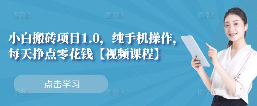 小白搬砖项目1.0，纯手机操作，每天兼职挣点零花钱-廉价云资源网