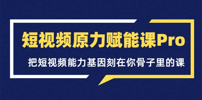 短视频原力赋能课Pro，把短视频能力基因刻在你骨子里的课（价值4999元）-廉价云资源网