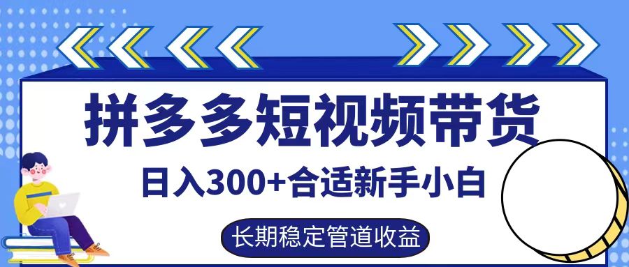 拼多多短视频带货日入300+实操落地流程-廉价云资源网