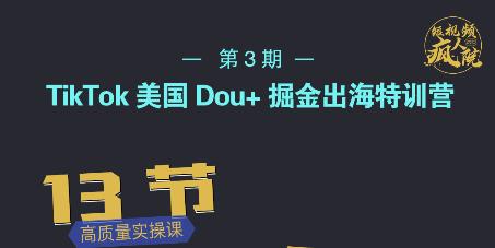 TikTok美国Dou+掘金出海特训营，美国dou+成功投放95%-廉价云资源网
