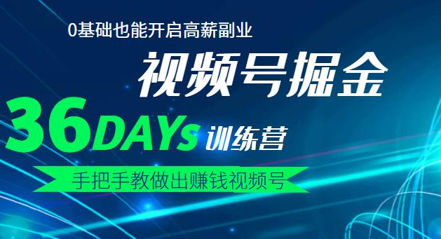 【视频号掘金营】36天手把手教做出赚钱视频号，0基础也能开启高薪副业-廉价云资源网