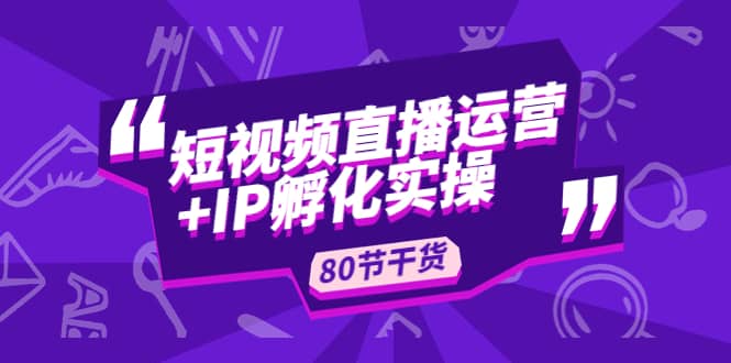 短视频直播运营+IP孵化实战：80节干货实操分享-廉价云资源网