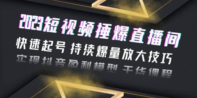 2023短视频捶爆直播间：快速起号 持续爆量放大技巧 实现抖音盈利模型 干货-廉价云资源网