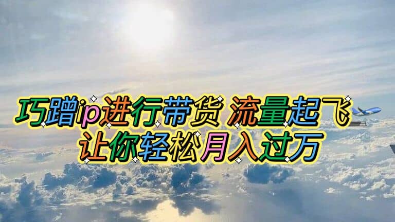 巧蹭ip进行带货，流量起飞，让你轻松月入过万-廉价云资源网