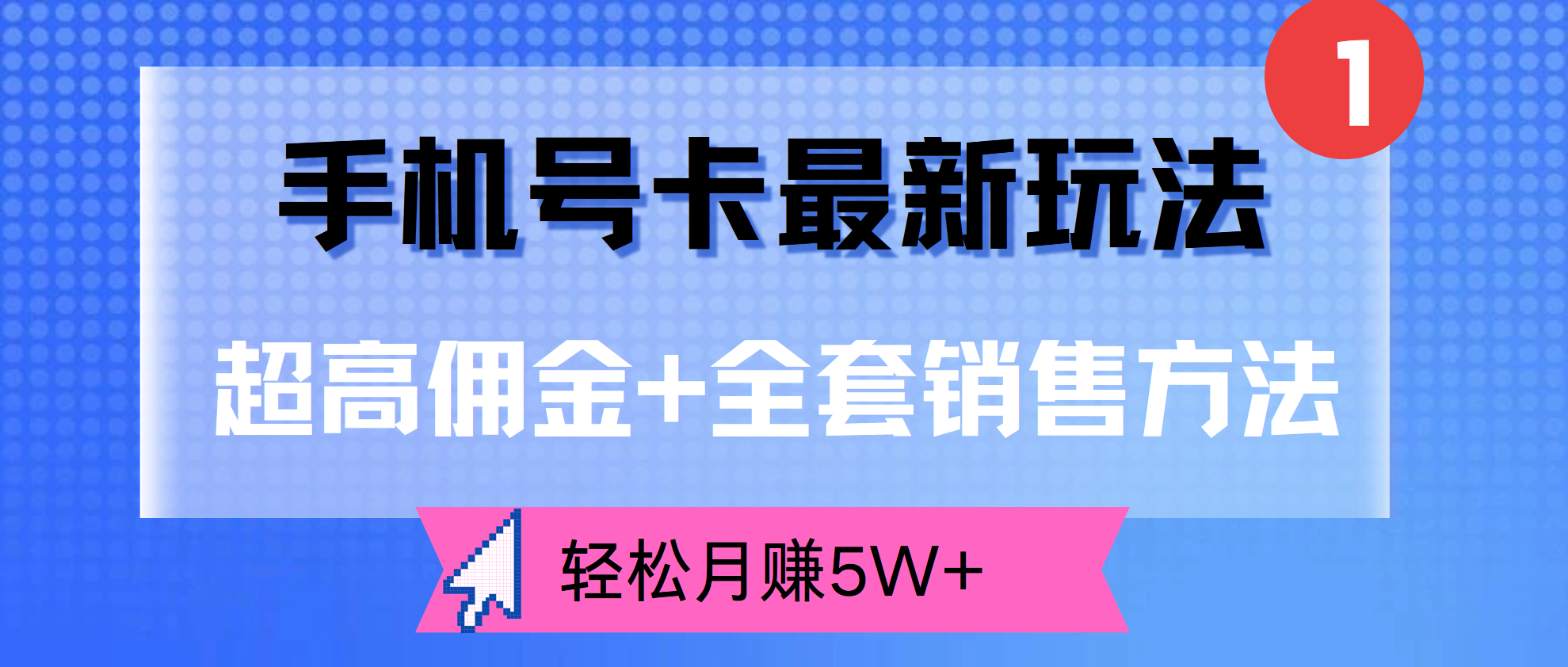 超高佣金+全套销售方法，手机号卡最新玩法，轻松月赚5W+-廉价云资源网