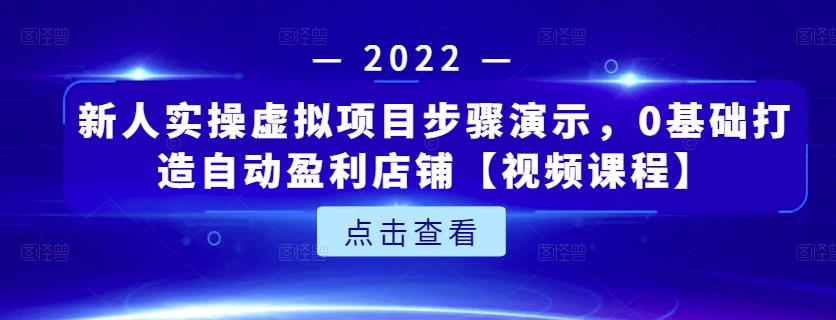 新人实操虚拟项目步骤演示，0基础打造自动盈利店铺【视频课程】-廉价云资源网