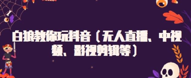 白狼教你玩抖音（无人直播、中视频、影视剪辑等）-廉价云资源网
