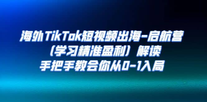 海外TikTok短视频出海-启航营（学习精准盈利）解读，手把手教会你从0-1入局-廉价云资源网