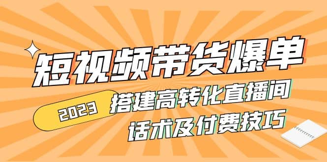 2023短视频带货爆单 搭建高转化直播间 话术及付费技巧(无水印)-廉价云资源网