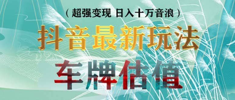 抖音最新无人直播变现直播车牌估值玩法项目 轻松日赚几百+【详细玩法教程】-廉价云资源网