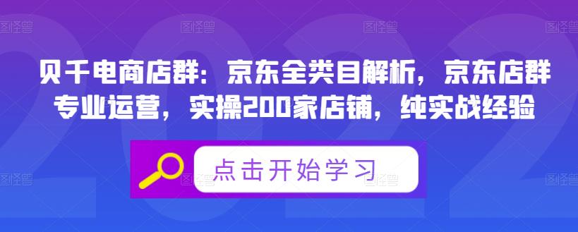 贝千电商店群：京东全类目解析，京东店群专业运营，实操200家店铺，纯实战经验-廉价云资源网