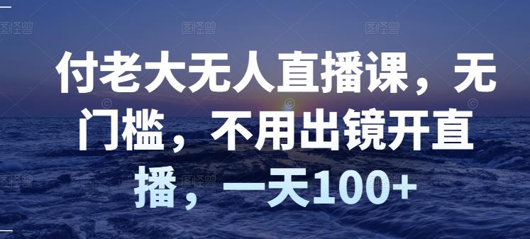 付老大无人直播课，无门槛，不用出镜开直播，一天100+-廉价云资源网