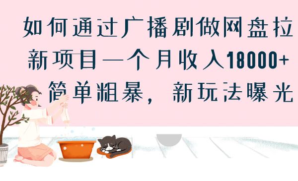 如何通过广播剧做网盘拉新项目一个月收入18000+，简单粗暴，新玩法曝光-廉价云资源网
