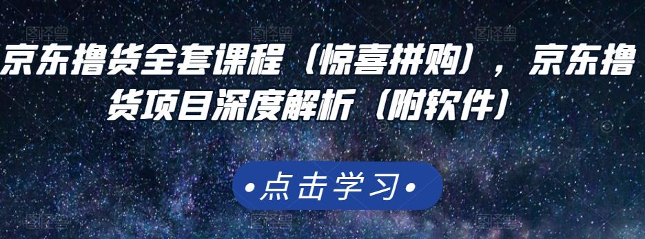 京东撸货全套课程（惊喜拼购），京东撸货项目深度解析（附软件）-廉价云资源网