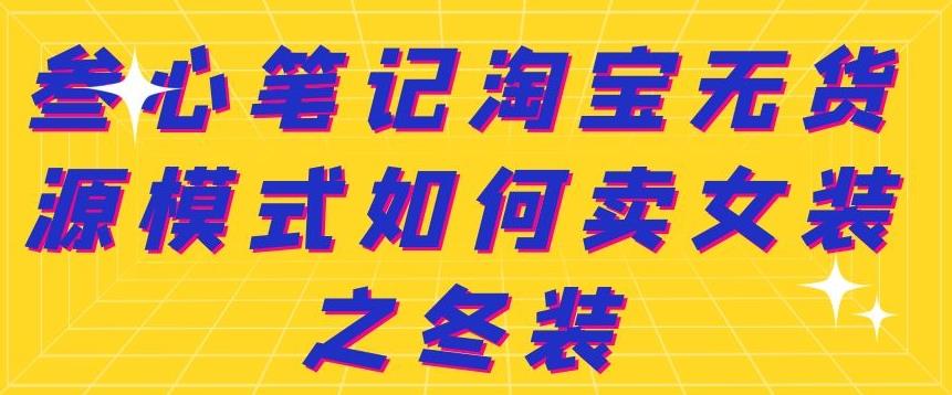 叁心笔记淘宝无货源模式如何卖女装之冬装-廉价云资源网