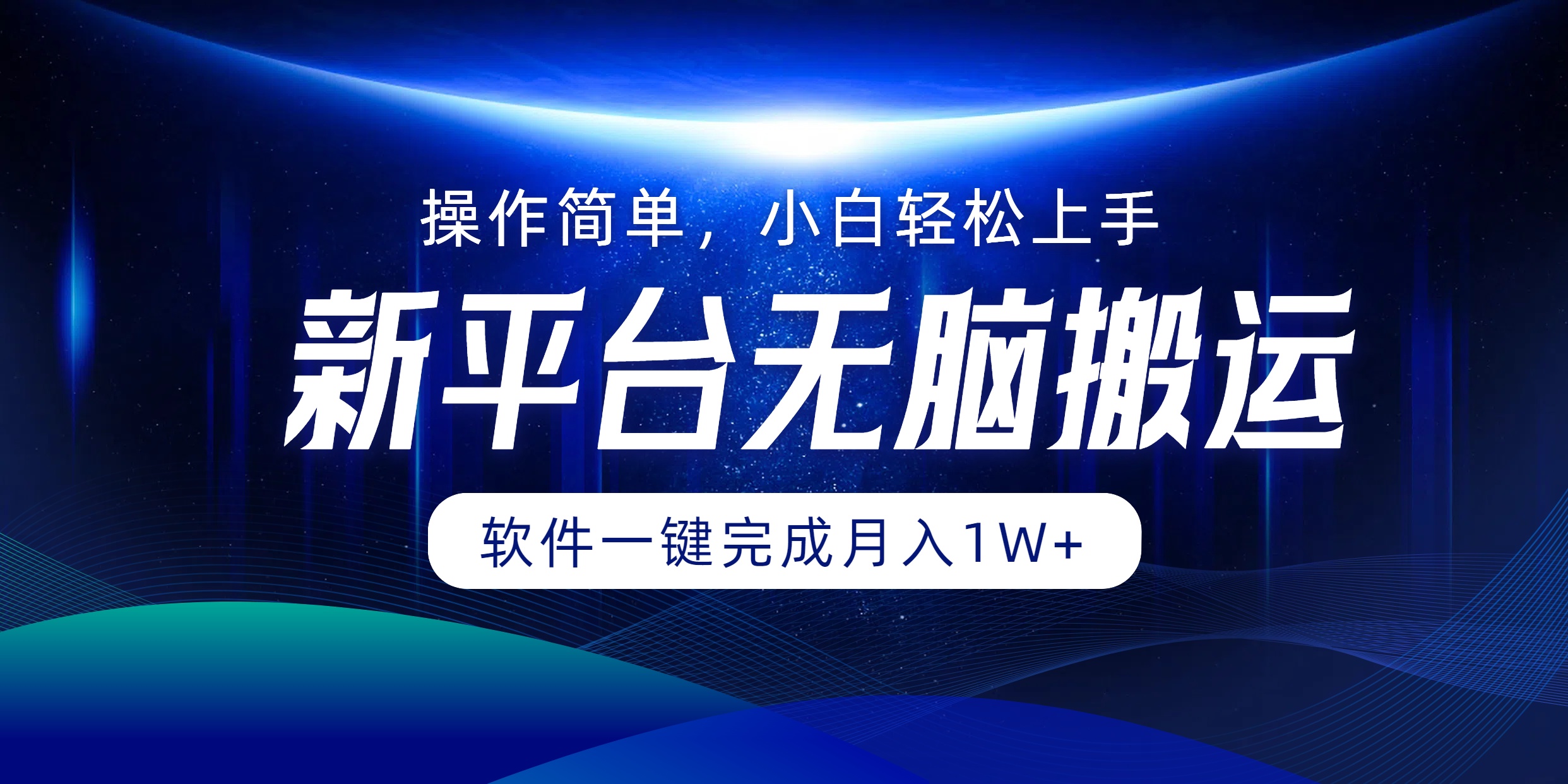 新平台无脑搬运月入1W+软件一键完成，简单无脑小白也能轻松上手-廉价云资源网