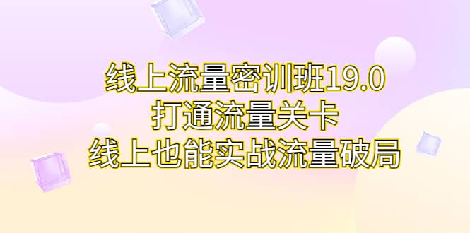 线上流量密训班19.0，打通流量关卡，线上也能实战流量破局-廉价云资源网