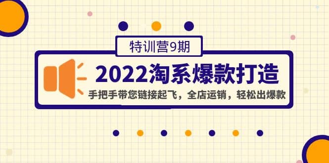 2022淘系爆款打造特训营9期：手把手带您链接起飞，全店运销，轻松出爆款-廉价云资源网