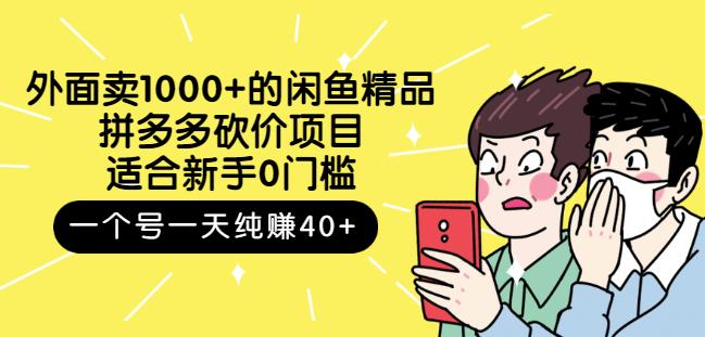 外面卖1000+的闲鱼精品：拼多多砍价项目，一个号一天纯赚40+适合新手0门槛-廉价云资源网