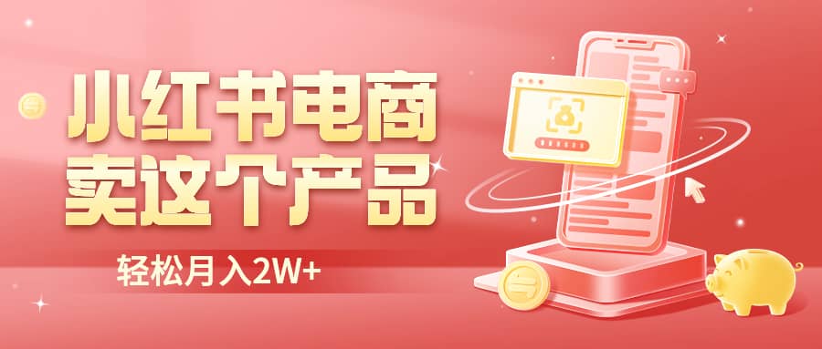 小红书无货源电商0门槛开店，卖这个品轻松实现月入2W-廉价云资源网