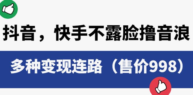抖音，快手不露脸撸音浪项目，多种变现连路（售价998）-廉价云资源网