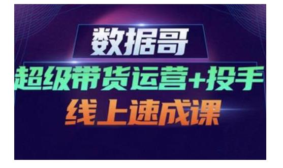数据哥·超级带货运营+投手线上速成课，快速提升运营和熟悉学会投手技巧-廉价云资源网