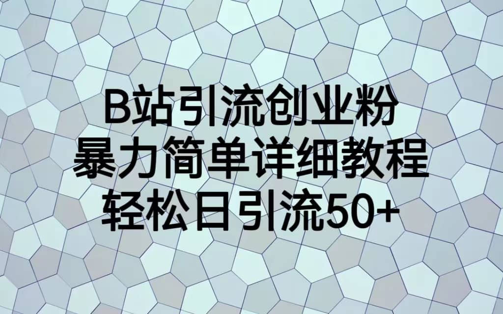 B站引流创业粉，暴力简单详细教程，轻松日引流50+-廉价云资源网