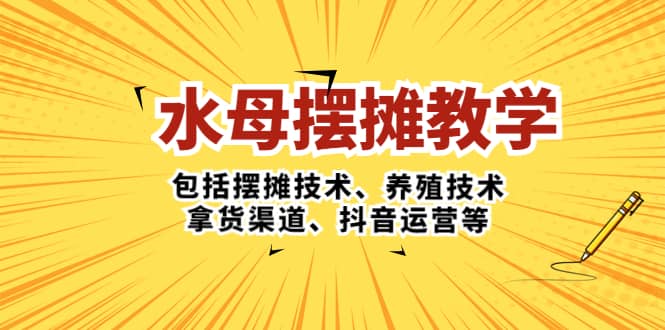水母·摆摊教学，包括摆摊技术、养殖技术、拿货渠道、抖音运营等-廉价云资源网