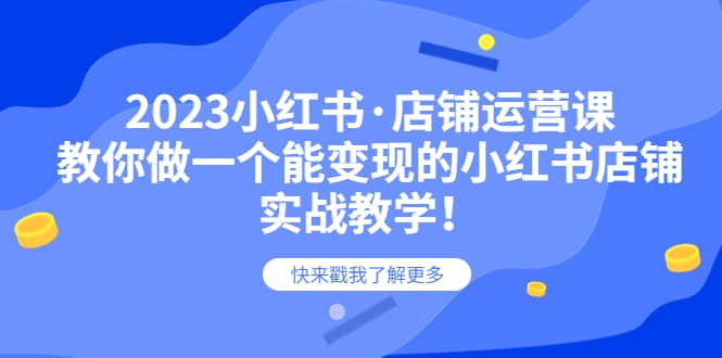 2023小红书·店铺运营课，教你做一个能变现的小红书店铺，20节-实战教学-廉价云资源网