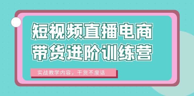 短视频直播电商带货进阶训练营：实战教学内容，干货不废话-廉价云资源网