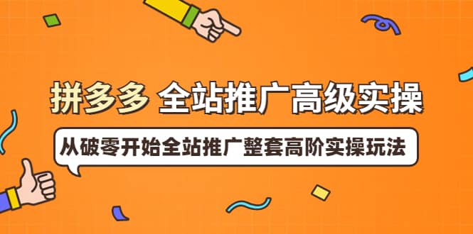 拼多多全站推广高级实操：从破零开始全站推广整套高阶实操玩法-廉价云资源网