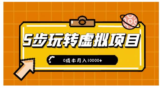 新手小白只需5步，即可玩转虚拟项目，0成本月入10000+【视频课程】-廉价云资源网