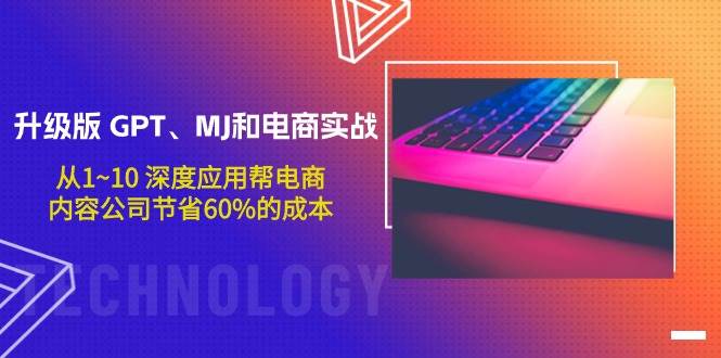 升级版 GPT、MJ和电商实战，从1~10 深度应用帮电商、内容公司节省60%的成本-廉价云资源网