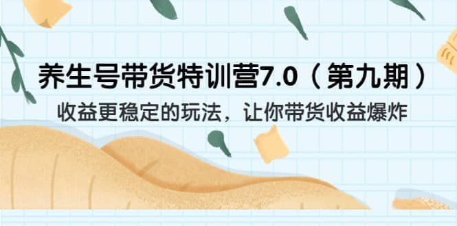 养生号带货特训营7.0（第九期）收益更稳定的玩法 让你带货收益爆炸（11节）-廉价云资源网
