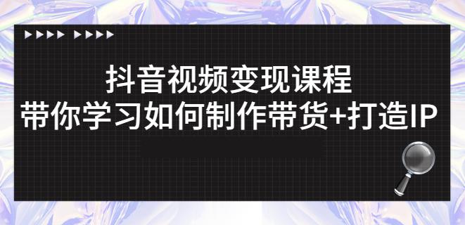 抖音短视频变现课程：带你学习如何制作带货+打造IP【41节】-廉价云资源网