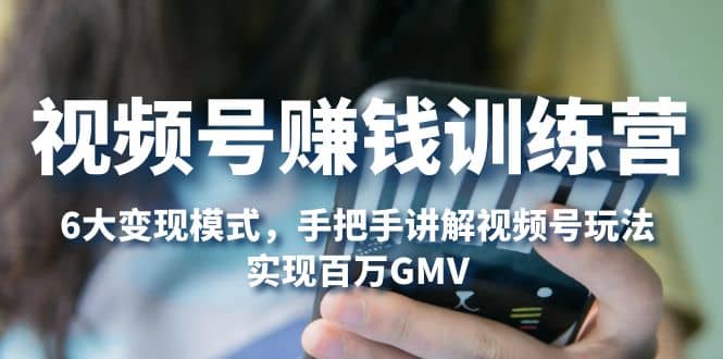 视频号赚钱训练营：6大变现模式，对平台的各项功能详细讲解，实现百万GMV-廉价云资源网