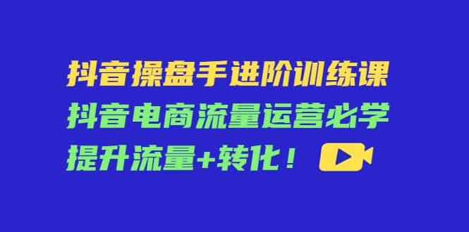 抖音操盘手进阶训练课：抖音电商流量运营必学，提升流量+转化-廉价云资源网