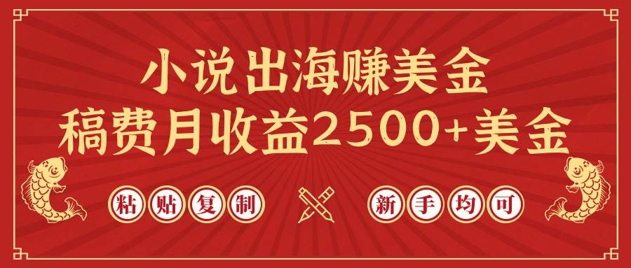 小说出海赚美金，稿费月收益2500+美金，仅需chatgpt粘贴复制，新手也能玩转-廉价云资源网