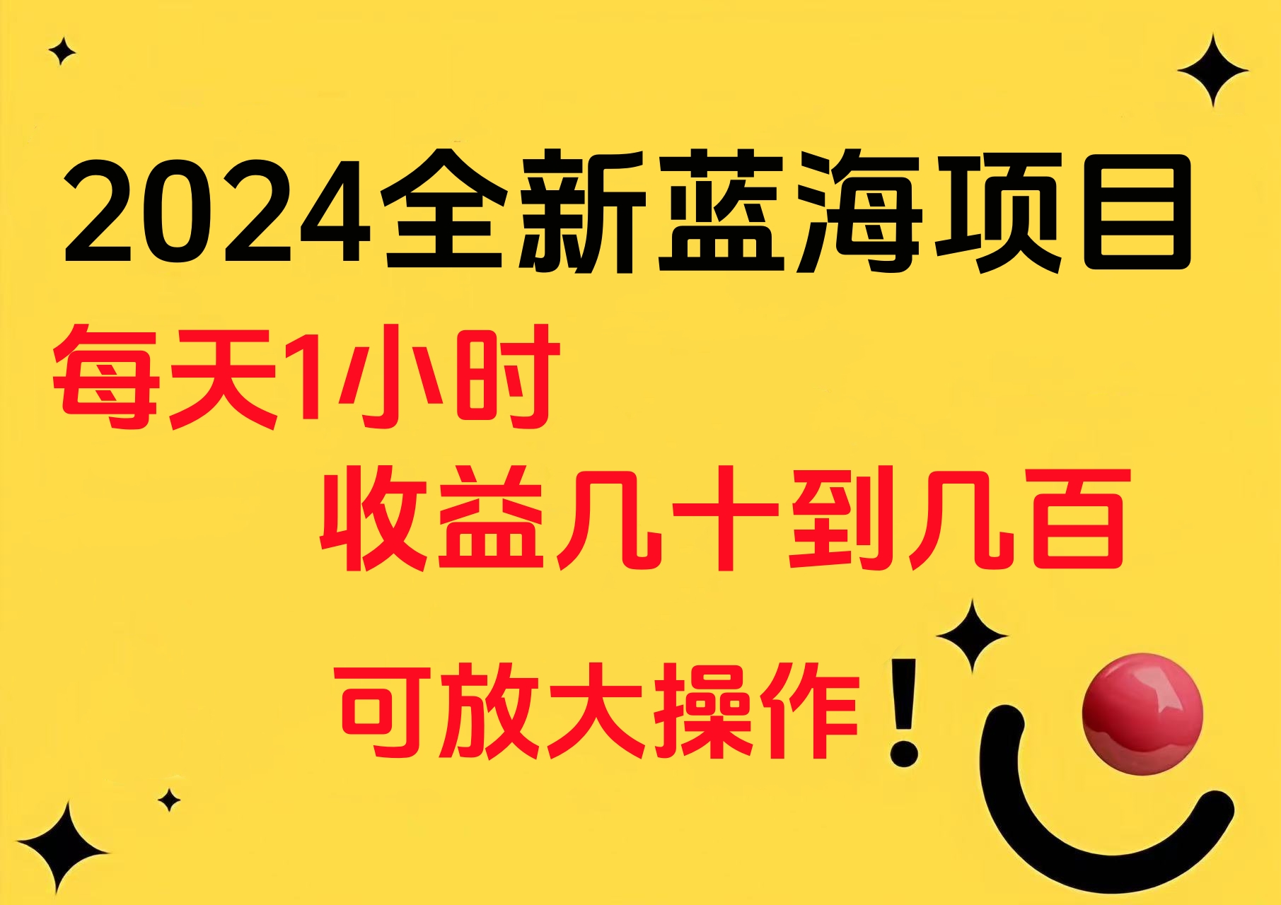 小白有手就行的2024全新蓝海项目，每天1小时收益几十到几百，可放大操作-廉价云资源网