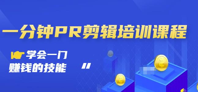 抖音视频一分钟PR剪辑培训：学会一门赚钱的技能，每节课短小精悍-廉价云资源网