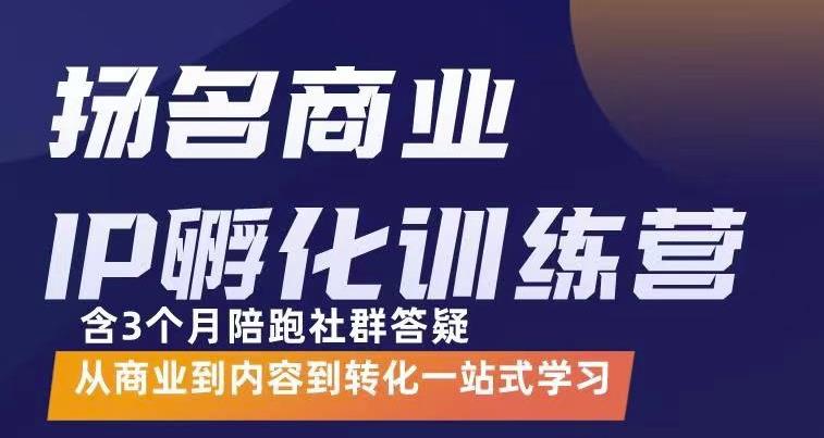杨名商业IP孵化训练营，从商业到内容到转化一站式学 价值5980元-廉价云资源网