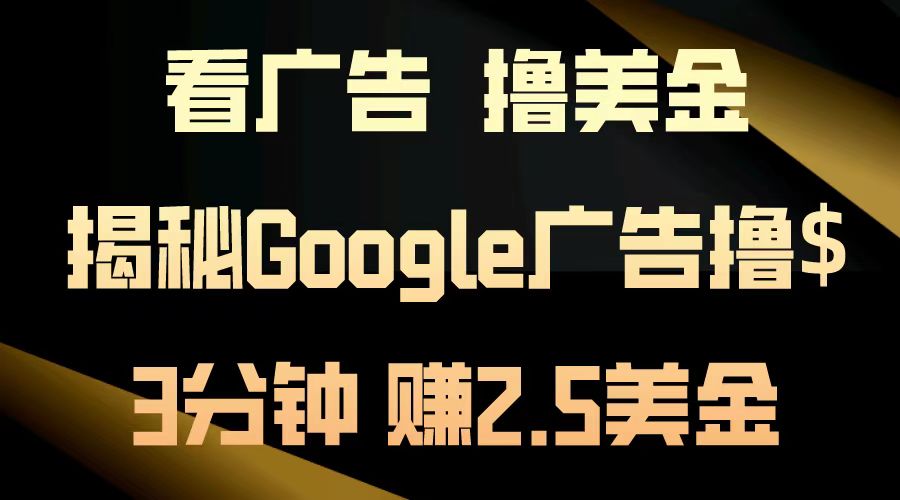 看广告，撸美金！3分钟赚2.5美金！日入200美金不是梦！揭秘Google广告撸美金全攻略！-廉价云资源网