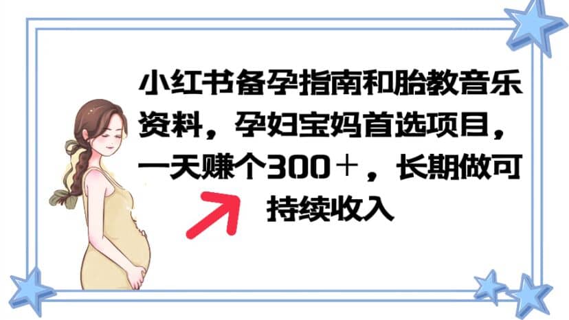 小红书备孕指南和胎教音乐资料 孕妇宝妈首选项目 一天赚个300＋长期可做-廉价云资源网