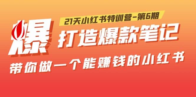 21天小红书特训营-第6期，打造爆款笔记，带你做一个能赚钱的小红书-廉价云资源网