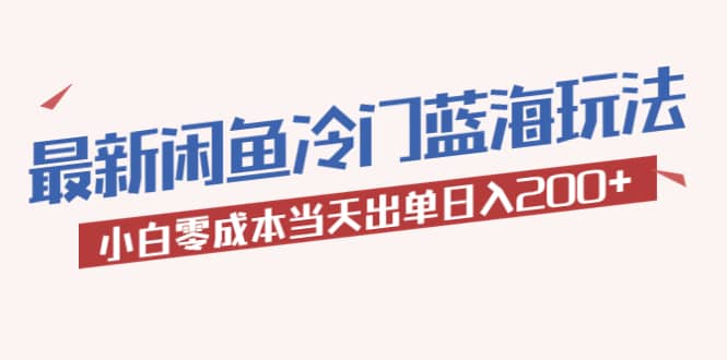 2023最新闲鱼冷门蓝海玩法，小白零成本当天出单日入200+-廉价云资源网