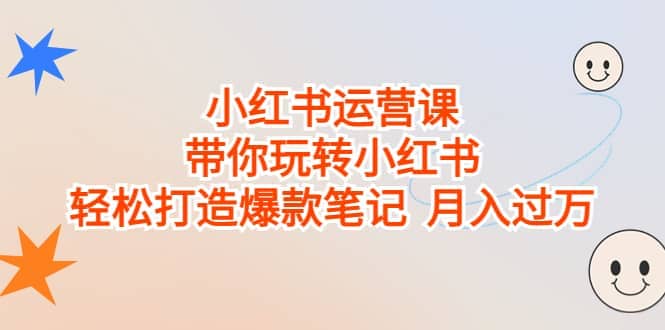 小红书运营课，带你玩转小红书，轻松打造爆款笔记 月入过万-廉价云资源网