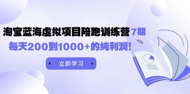 黄岛主《淘宝蓝海虚拟项目陪跑训练营7期》每天200到1000+的纯利润-廉价云资源网