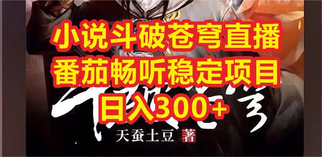 小说斗破苍穹直播，番茄畅听日入300+稳定项目-廉价云资源网