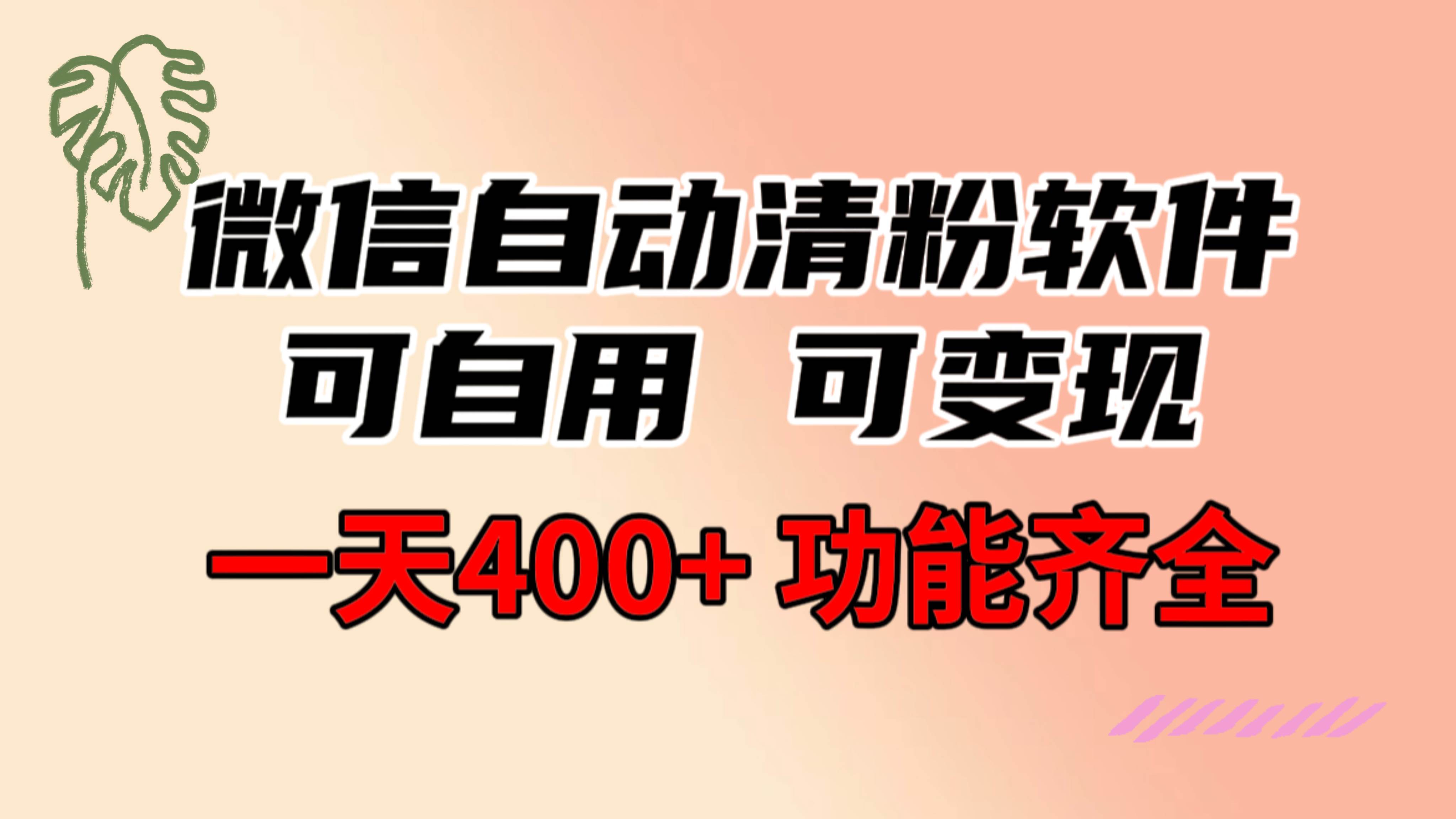 功能齐全的微信自动清粉软件，可自用可变现，一天400+，0成本免费分享-廉价云资源网