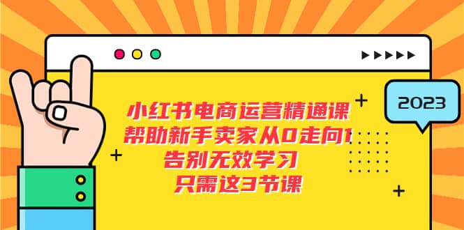 小红书电商·运营精通课，帮助新手卖家从0走向1 告别无效学习（7节视频课）-廉价云资源网